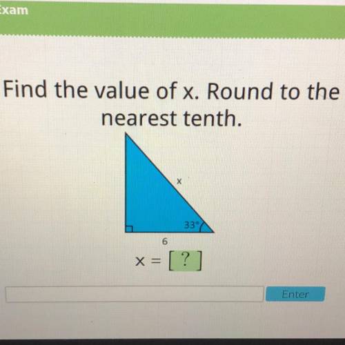 Find the value of x. Round to the nearest 10th. Plzzz help!!!