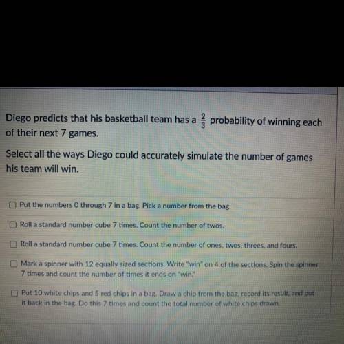 PLS HELP WILL MARK BRAINLIEST

Diego predicts that his basketball team has a probability of winnin