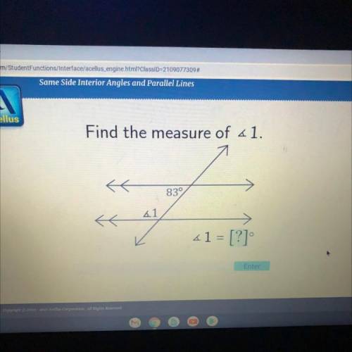 Find the measure of 61.
{
839
41
{ K
41 = [?]
Enter