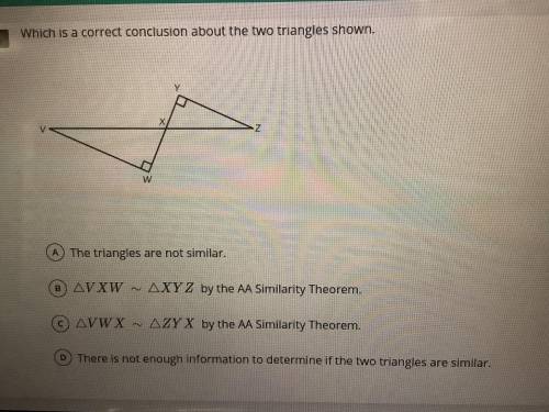 Which is a correct conclusion about the two triangles shown?