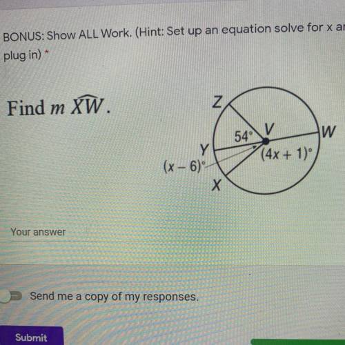Show ALL Work. (Hint: Set up an equation solve for x and then plug in