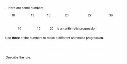 Here are some numbers

10 13 15 20 27 30
10 15 20 is tan arithmetic progression
Use three if the n