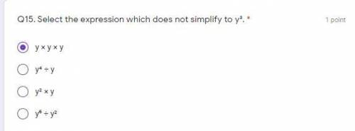Select the expression which does not simplify to y³