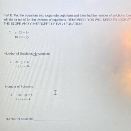 I need these answers with the solution and slope intercept. Whoever gets all them right gets brainl