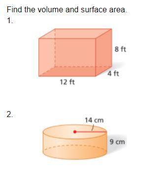 I will mark Brainliest! Find the volume and surface area.