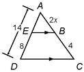 Find x and the measures of the indicated parts. AB