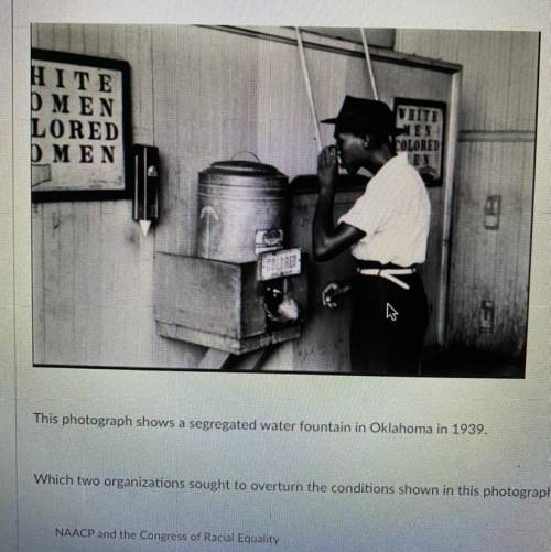 HELP ASAP I have a 15 question quiz I need help

This photograph shows a segregated water fountain