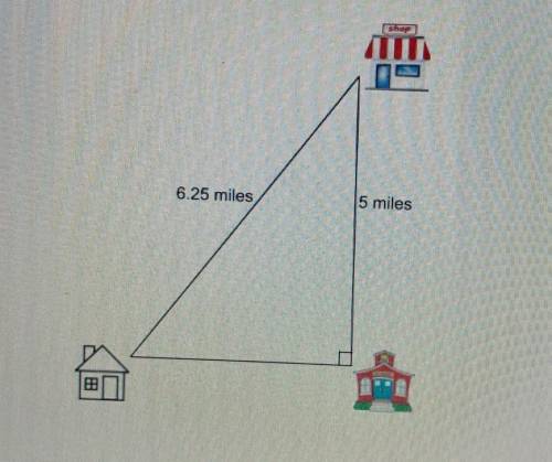 -Allen walked from his home to the shop and then to school. The diagram shows the top view of the l