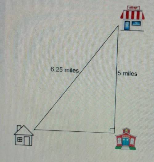 Allen walked from his home to the shop and then to school. The diagram shows the top view of the lo