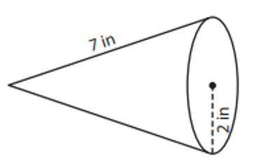 What is the surface area of the cone?

14 in²
43.96 in²
50.24 in²
56.52 in²