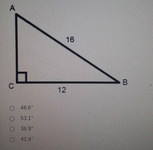 Given the diagram, what is the measure of < B, rounded to the nearest tenth​