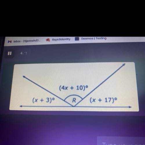 PLEASE HELP ASAP 
What is the value of x in the figure?