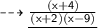 { \dashrightarrow{ \underline{ \sf{ \green{ \frac{(x + 4)}{(x + 2)(x - 9)}}}}}}  \\  \\  \\