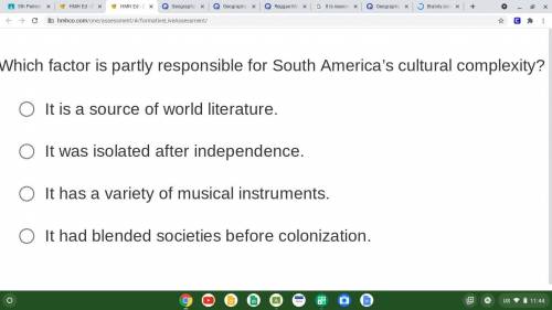 Which factor is partly responsible for South America’s cultural complexity?