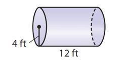 What is the volume of the cylinder?
A:703.2ft3
B:50.2ft3
C:602.9ft3
D: 653.1ft3