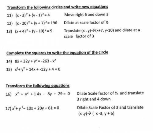 Please help asap - ill give brainiest - i need answers for #11 - #17 with work please