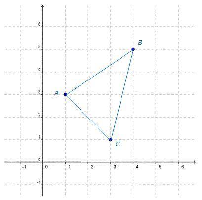 Triangle ABC is shown on the graph below.

1. Triangle ABC is reflected over the y-axis. What are