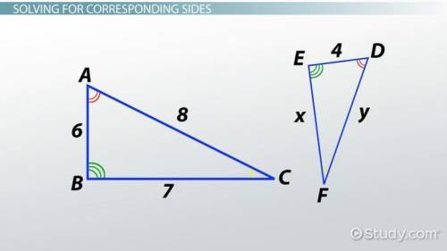 6. The triangles at the right are similar.

a. What are the lengths of sides DF and EF?
b. What is
