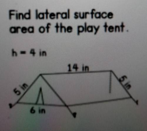 Find the lateral surface area of the play tent​