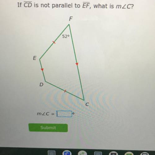 If CD is not parallel to EF, what is m2C?