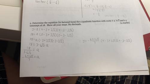 Q.2 Determine the equation( in factored form)