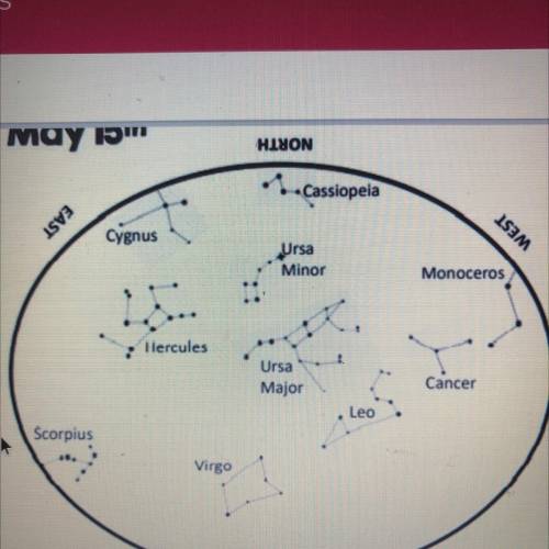 Which constellations in the may sky are partially visible? Mark all that apply.