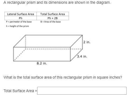 I AM FAILING PLZ HELP ME ASAP A rectangular prism and its dimensions are shown in the diagram.