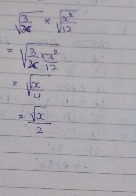Which choice is equivalent to the product below when x > 0?