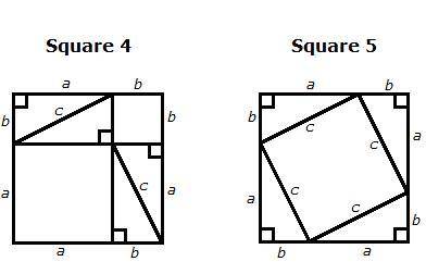 50 POINTS FOR WHO EVER ANSWERS THIS

Part C: Write an expression for the area of square 4 by combi