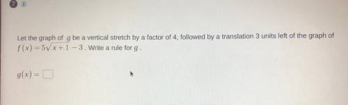 Write a rule for g. g(x) = ?