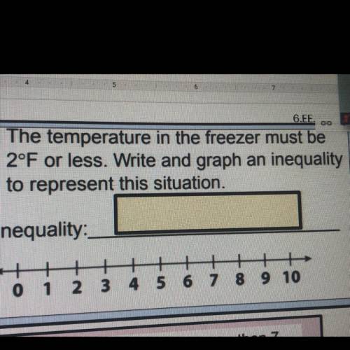 the temperature in the freezer must be 2 F or less. Write and graph an inequality to represent the
