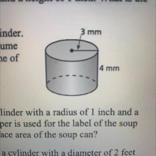 13. Double both dimensions of the cylinder. How many times greater is the volume of the new cylinde