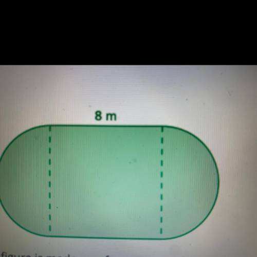 8 m

The figure is made up of a square and two semicircles. Find the perimeter. Round your answer