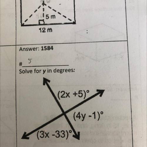 Please help 
Solve for y