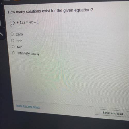 How many solutions exist for the given equation?
