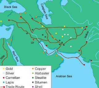 The map below highlights metals and their origination. Why was it important to barter with one anot