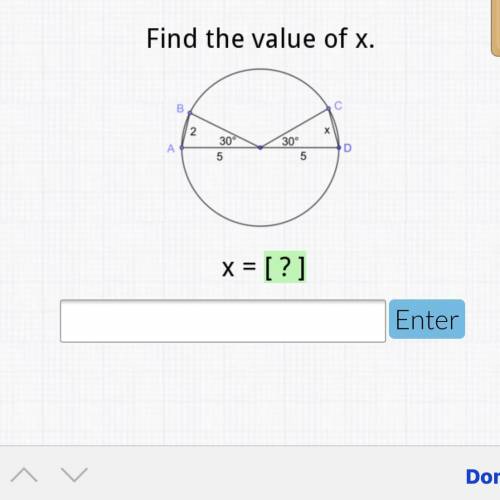 Find the value of x. Please help will mark brainliest!