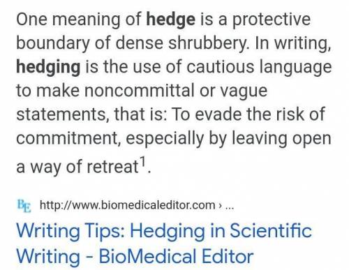 What is a hedge in science​