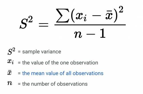 Formula to calculate variance​