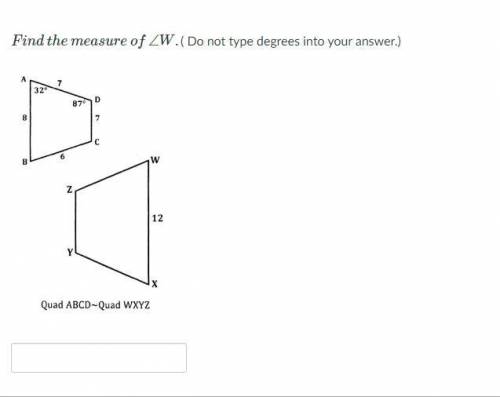 Find the measure of ∠W. (Do not type degrees into your answer.)
