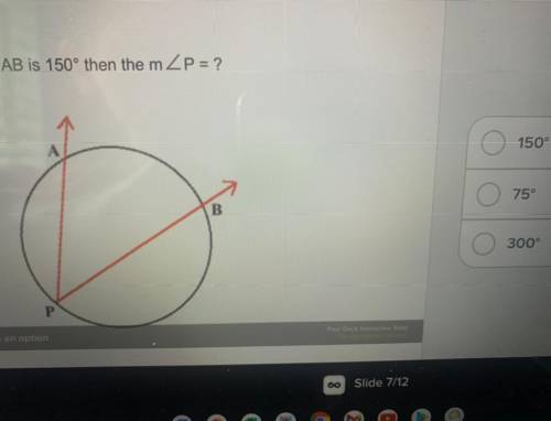 If AB is 150 then P equals?
