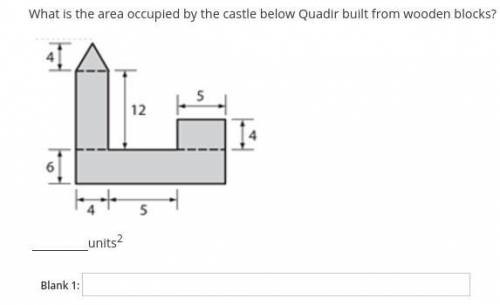 What is the area occupied by the castle below Quadir built from wooden blocks?