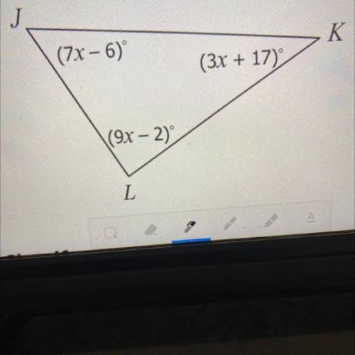 Find the value of x, then find each angle measure.