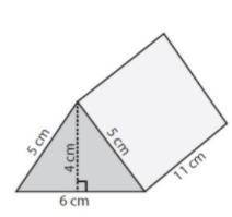 Use the net as an aid to compute the surface area of the triangular prism.