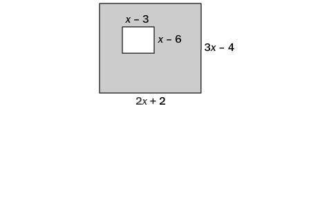 8.

Find the area of the shaded region.
A. 5x2 – 11x + 16
B. 5x2 + 7x – 26
C. 5x2 + 11x – 12
D. 5x