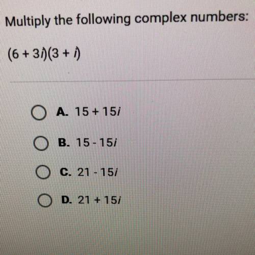Multiply (6+3i)(3+i)