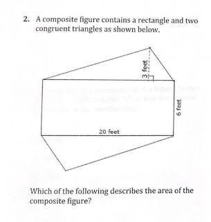 Which of the following describes the area of the composite figure?

150 sq. ft.120 sq. ft240 sq. f