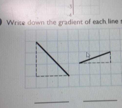 3 Write down the gradient of each line segment.​