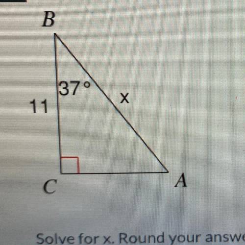 Solve for x. round your answer to the nearest tenth