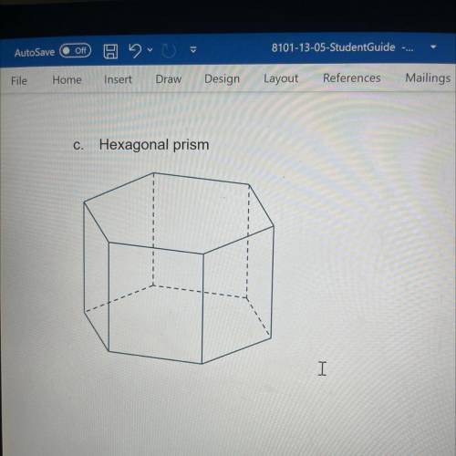 1. Draw a net to represent the three-dimensional figure indicated.
c. Hexagonal prism